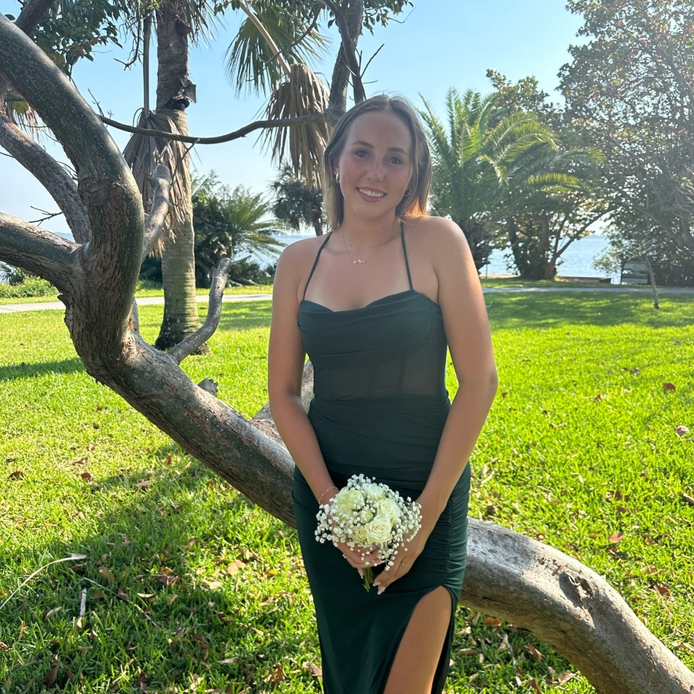 Windsor Dark Green Bodycon Prom Dress Spaghetti Strap Sweetheart neckline